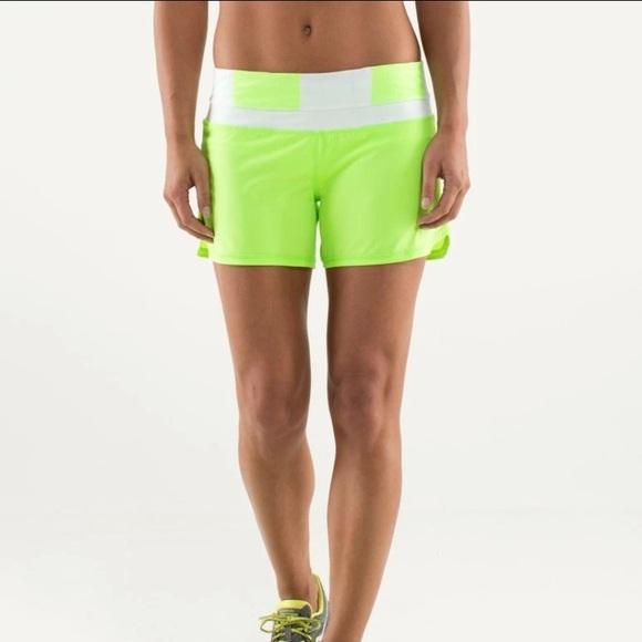 lululemon athletica Pants - Women's Lime Green and White Shorts